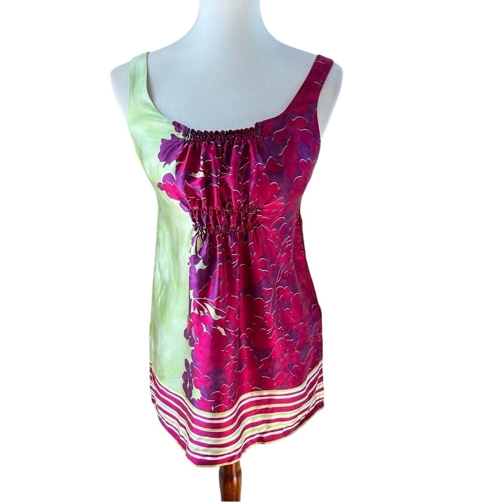 Cabi 100% Silk‎ Blouse CABi # 103 - Bright colors - sleeveless XS